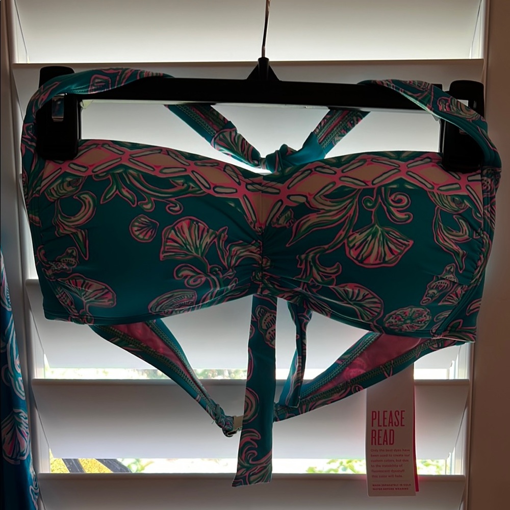 Lilly Pulitzer Bikini and Cover Up - Print is “Water Ya Waiting For”. - Picture 3 of 6